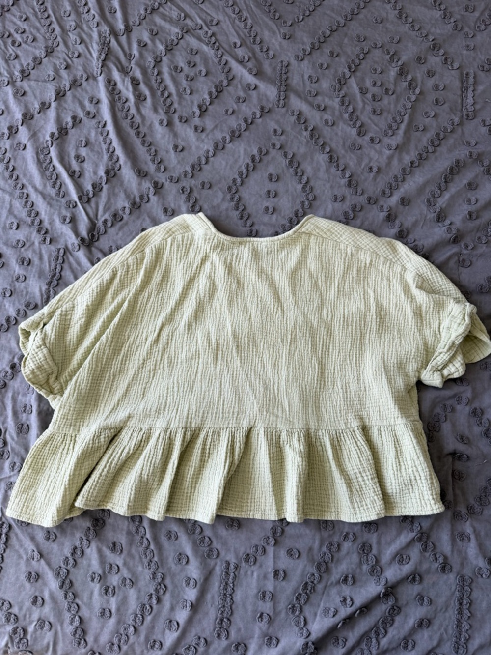 Shop Neighbor Light Green Ruffle Top - Picture 2 of 4